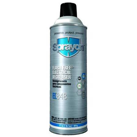 Sprayon Electrical Degreaser, 17 Oz Aerosol Can, Liquid, Colorless SC0848T00