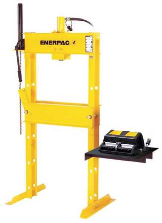 ENERPAC IPA1220, 10 Ton, H-Frame Hydraulic Press with RC1010 Single-Acting Cylinder and XA12 Air Pump IPA1220