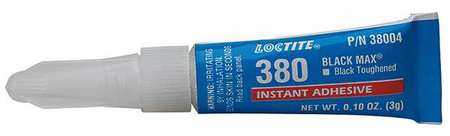 Loctite Instant Adhesive, 380 Series, Black, 0.1 oz, Tube 232834