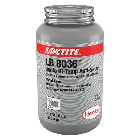 LOCTITE Anti Seize Compound, White Hi-Temp, 8oz LB 8036(TM) 302677