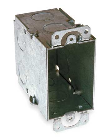 Raco Electrical Box, 18 cu in, Switch Box, 1 Gang, Steel, Rectangular 590