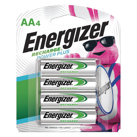 ENERGIZER Precharged Recharg Battery, AA, NiMh, PK4 NH15BP-4