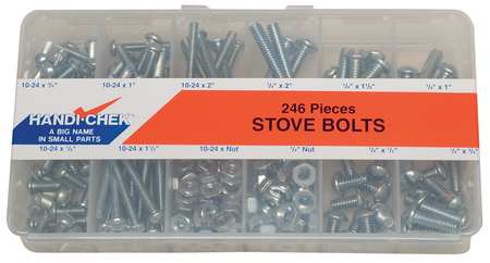Itw Bee Leitzke Bolt Assortment, Steel, Zinc Plated Finish WWG-DISP-STOVE248