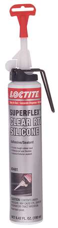 Loctite General Purpose RTV Silicone Sealant, 190 mL, Clear, Temp Range -65 to 450 Degrees F 743915