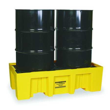 Eagle Mfg Drum Spill Containment Pallet, 66 gal Spill Capacity, 2 Drum, 4000 lb., Polyethylene 1620