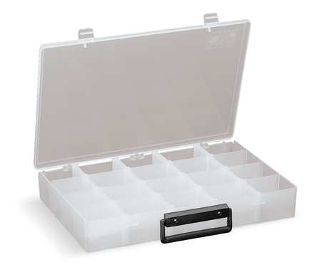 Flambeau Adjustable Compartment Box with 4 to 20 compartments, Plastic, 2 in H x 8-7/8 in W 999-2
