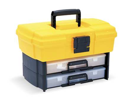 FLAMBEAU Expandable Building Box, Plastic, Yellow, 18 in W x 12-1/2 in D x 12 in H 6730HB