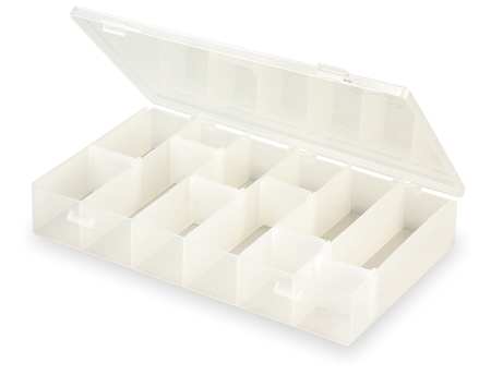 Flambeau Adjustable Compartment Box with 16 compartments, Plastic, 1 3/4 in H x 6-3/16 in W T600