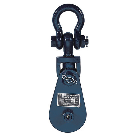 B/A PRODUCTS CO Snatch Block, Wire Rope, 1/2 in Max Cable Size, 8,000 lb Max Load, Painted 6I-SW4T
