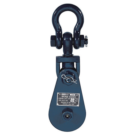 Block Division 685 Lbs. Load Limit, Swivel Hook Block Single Sheave, 2-1/2  Inch Outside Diameter, Wire Rope, 1/4 Inch Diameter, Eye, 3/8 Inch Inside  Diameter, Carbon Steel, Zinc Plated Finish 02578-C - 67326801 - Penn Tool  Co., Inc