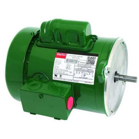 Dayton Auger Drive Motor, Capacitor-Start, 1/2 HP, 115/230V AC, 1,725 Nameplate RPM, 56YZ Frame 3K995