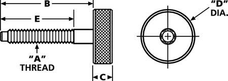 Te-Co Dog Point Knurled Head Screw, 1 3/4 OAL 43802