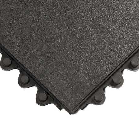 WEARWELL Interlocking Antifatigue Mat Tile, Rubber, 3 ft Long x 3 ft Wide, 5/8 in Thick 570