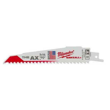 Milwaukee Tool 6" 5 TPI The Ax Sawzall  Blade (5 Pk) 48-00-5021