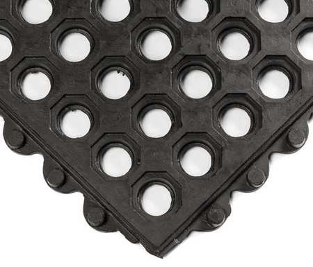 WEARWELL Interlocking Drainage Mat Tile, Grease Resistant Natural Rubber; Nitrile Rubber, 3 ft Long x 572