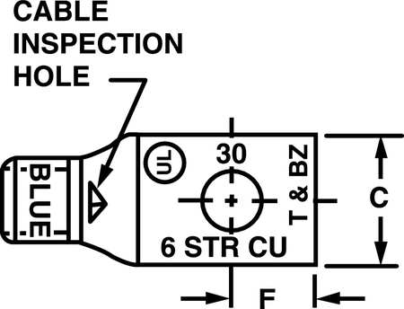 Abb One Hole Lug Connector, 300 kcmil, PK10 54114
