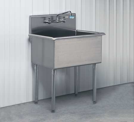 Zoro Select 24 1/2 in W x 36 in L x 41 in H, Floor, Stainless Steel, Utility Sink 4-1-36