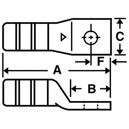 Abb One Hole Lug Compression Connector, 2 AWG 60117