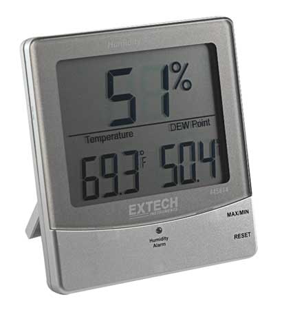 EXTECH Indoor Digital Hygrometer, 14 to 140 F 445814