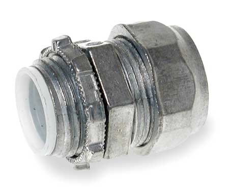 ZORO SELECT Compression Connector, 1.5 In, Zinc 3LT69