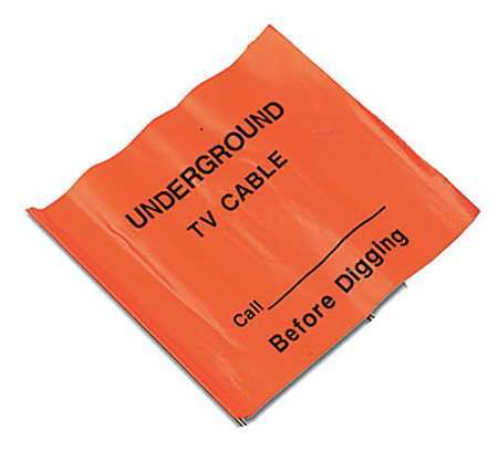 PRESCO Marking Flag, Orange, Cable TV, PVC, PK100 4521OBK3572-200