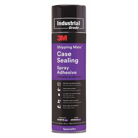 3M Spray Adhesive, Shipping Mate Case Sealing Series, Clear, 17.3 oz, Aerosol Can SHIPPING MATE