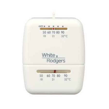 WHITE-RODGERS Mechanical Cool Only Thermostat, 0 H 1 C, Hardwired, 24VAC 1C21-101