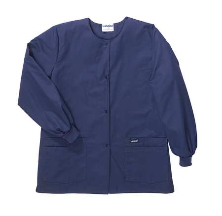 LANDAU Warmup Jacket, L, Navy, 31-1/2 In. L 7551BNP LARGE