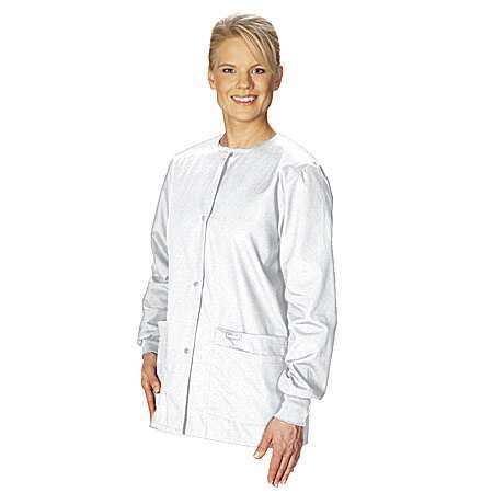 LANDAU Warm up Jacket, XL, White, Womens 7525WWP XLRG