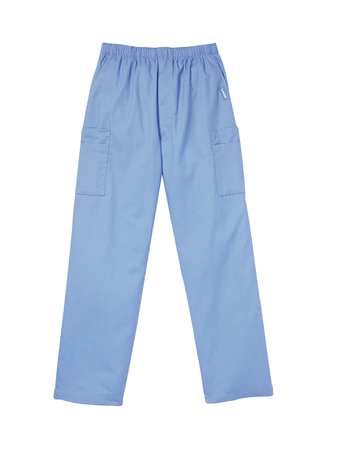 LANDAU Scrub Cargo Pants, L, Blue, Mens 8555BCPLRG