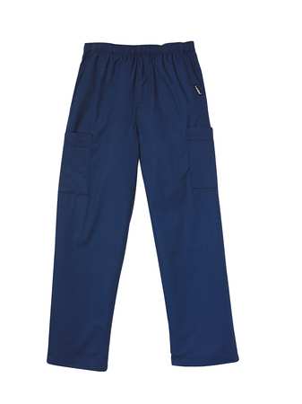 Landau Scrub Cargo Pants, L, Blue, Mens 8555BCPLRG