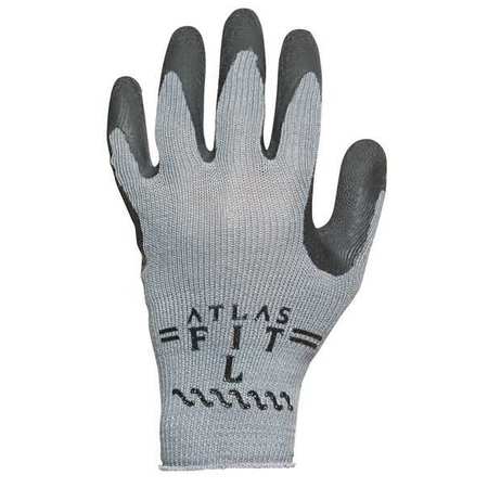 Showa Natural Rubber Latex Coated Gloves, Palm Coverage, Black/Gray, S, PR 300BS-07