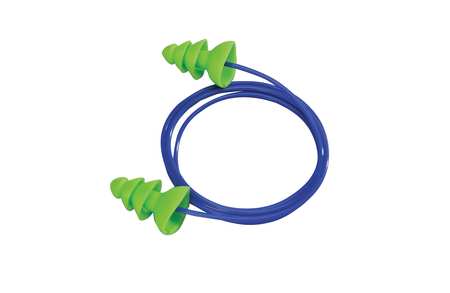 Moldex Comets(R) Reusable Soft Plastic Ear Plugs, Flanged Shape, 25 dB, Green, 50 PK 6495