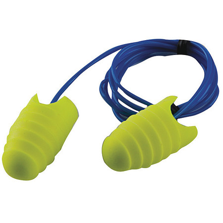 3M E-A-Rsoft Grippers Disposable Corded Ear Plugs, Flanged Shape, NRR 31 dB, L, 200 Pairs 312-6001