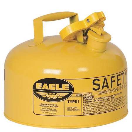 EAGLE MFG 2 gal Yellow Galvanized Steel Type I Safety Can Diesel UI20SY