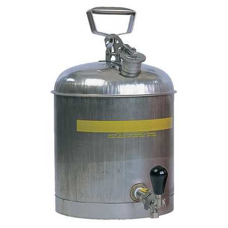 EAGLE MFG 5 gal Silver Stainless Steel Type I Safety Can Flammables 1327