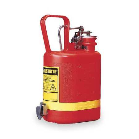 JUSTRITE 1 gal Red Polyethylene Type I Safety Can Flammables 14169