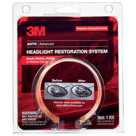 3M Headlight Lens Restoration Kit, Retail 39008