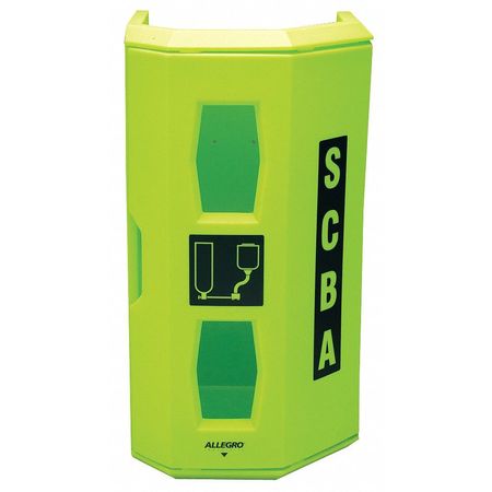 ALLEGRO INDUSTRIES SCBA Wall Case, High Visibility Green, Linear LDPE 4150