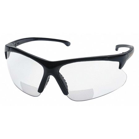 KLEENGUARD V60 30-06 Readers Safety Glasses, Clear Lenses, +2.5 Diopters, Black Frame, Unisex, 1 Pair 19891