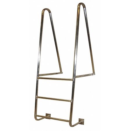 Tri-Arc 7 ft Fixed Ladder, Aluminum, 4 Steps, Top Exit, Aluminum Finish, 300 lb Load Capacity WLA4WT