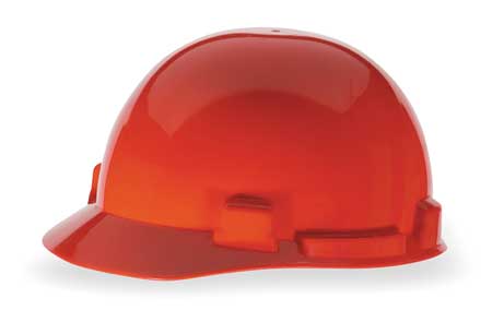 Msa Safety Front Brim Hard Hat, Type 1, Class E, Ratchet (4-Point), Red 10074071