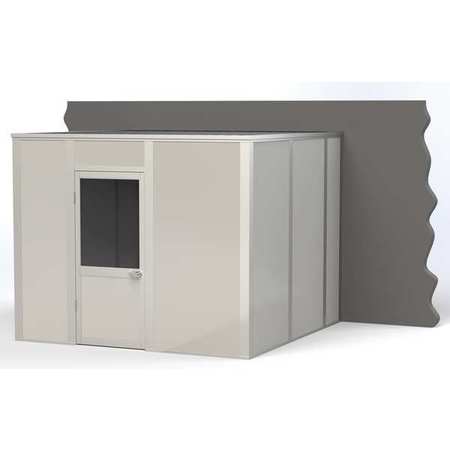 PORTA-KING 3-Wall Modular In-Plant Office, 8 ft H, 10 ft W, 10 ft D, Gray VK1STL 10'x10' 3-Wall