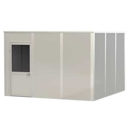 PORTA-KING 4-Wall Modular In-Plant Office, 8 ft H, 12 ft W, 12 ft D, Gray VK1STL 12'x12' 4-Wall