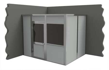 Porta-King 2-Wall Modular In-Plant Office, 8 ft H, 10 ft W, 8 ft D, Gray VK1DW 8'x10' 2-Wall