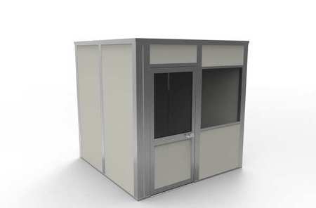 Porta-King 4-Wall Modular In-Plant Office, 8 ft H, 8 ft W, 8 ft D, Gray VK1DW 8'x8' 4-Wall