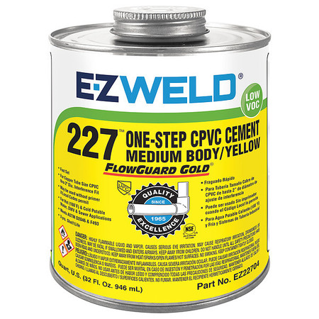 Ez Weld CPVC One-Step Cement, 32 Oz, Yellow 22704