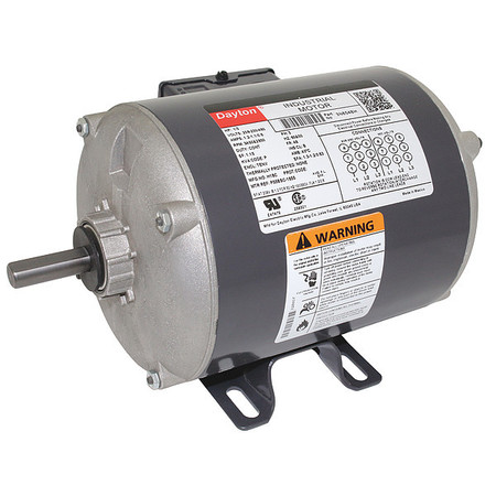 Dayton 3-Phase General Purpose Motor, 1/3 HP, 48 Frame, 208-230/460V AC Voltage, 3,450 Nameplate RPM 3N854