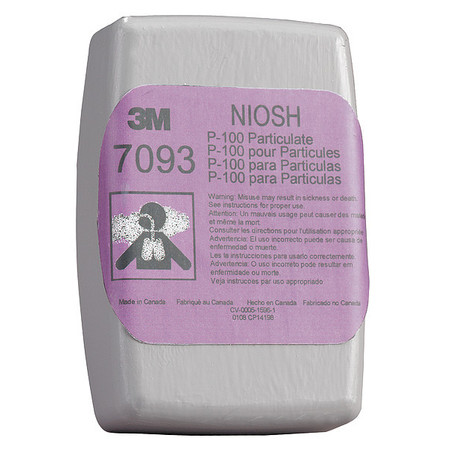 3M Filter, Nuisance Acid Gas/Nuisance Organic Vapor/P100, Bayonet, Magenta/Olive, 12 Pack 7093