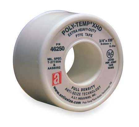 ANTI-SEIZE TECHNOLOGY Thread Sealant Tape, 3/4 In. W, 520 In. L 46250